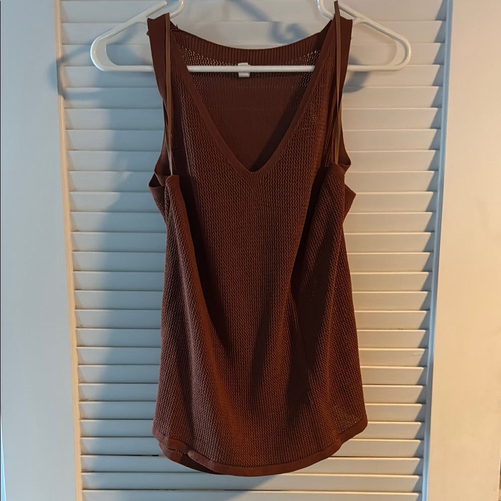 Wishlist Brown Fitted Sleeveless Tank Top